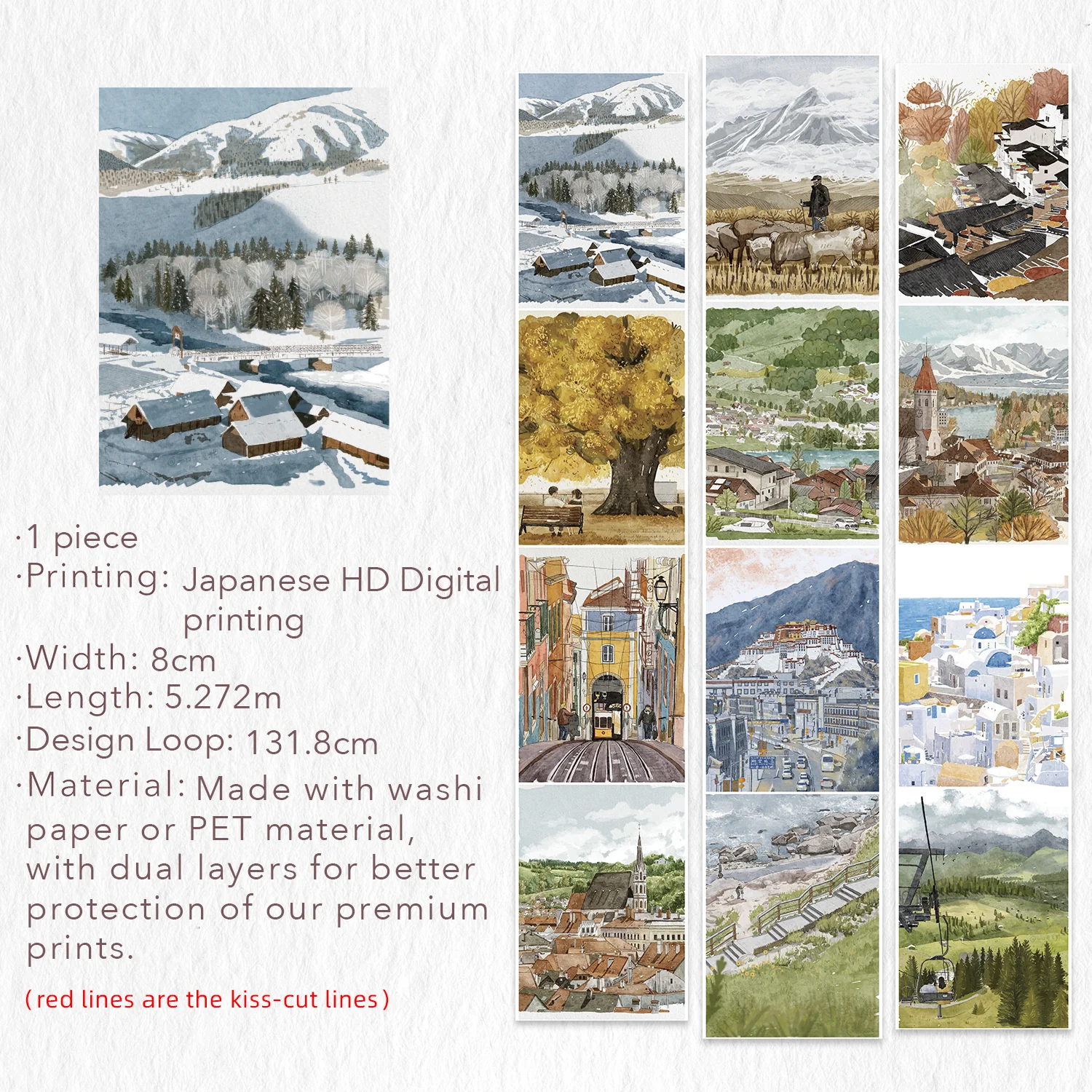 Wandering Horizon Wide Washi/PET Tape - Image 8