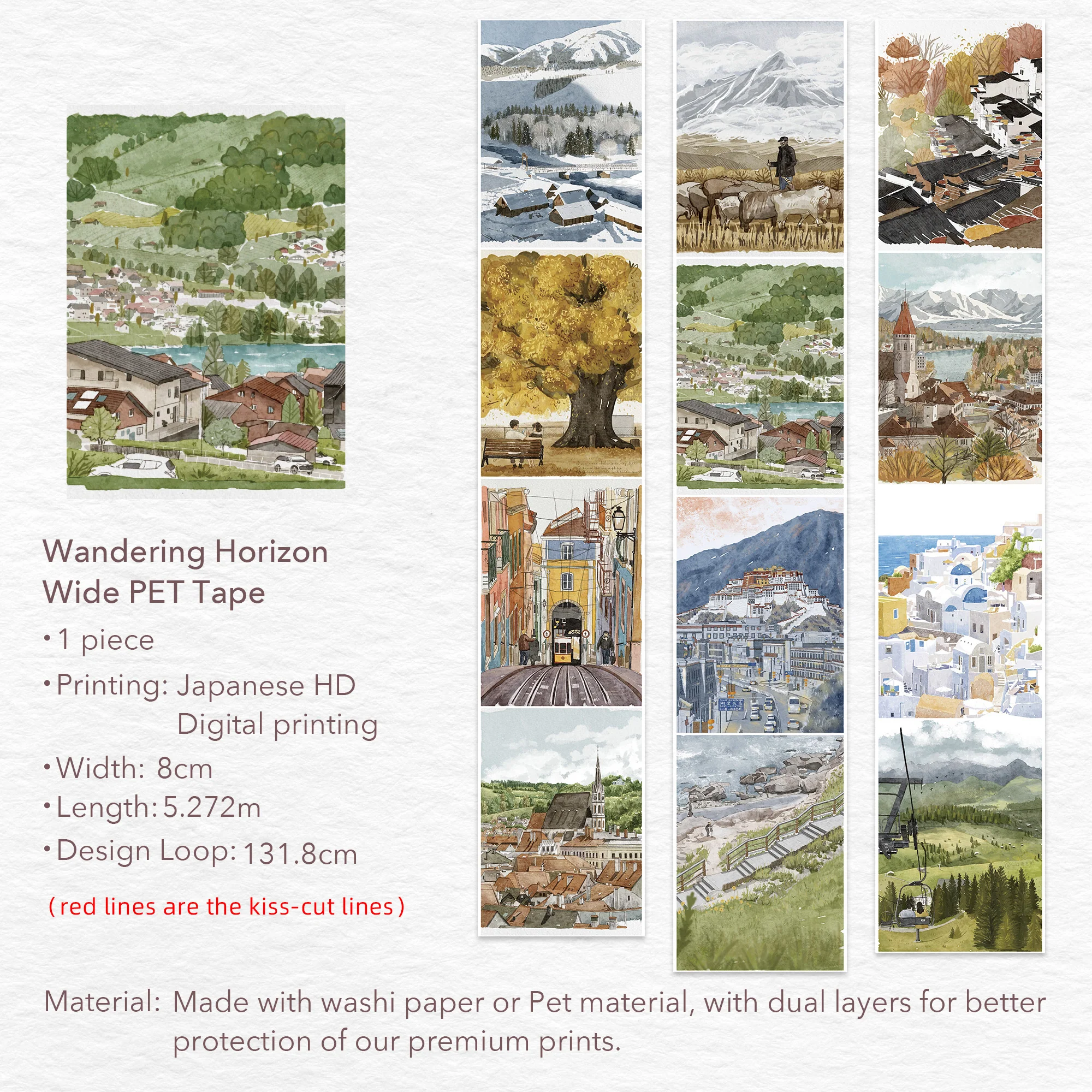Wandering Horizon Wide Washi/PET Tape - Image 9