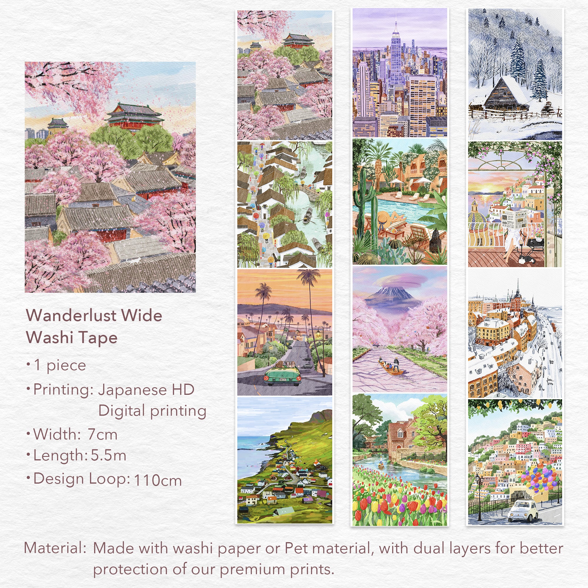 Wanderlust Wide Washi/PET Tape - Image 7